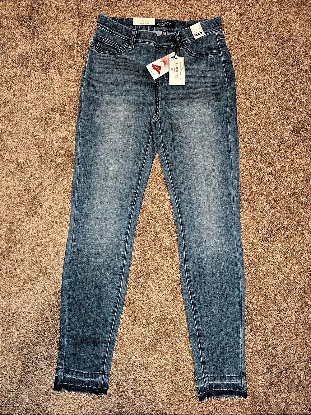 ☘️ Judy Blue High Waist Pull-On Skinny Jeans Waist 7/28 Blue NWT